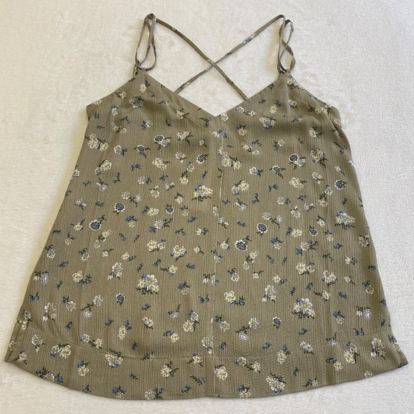 AG Maggie Tank Top, Spaghetti Straps, Floral, Patchouli Multi (Tan), XS NWT - Picture 7 of 12